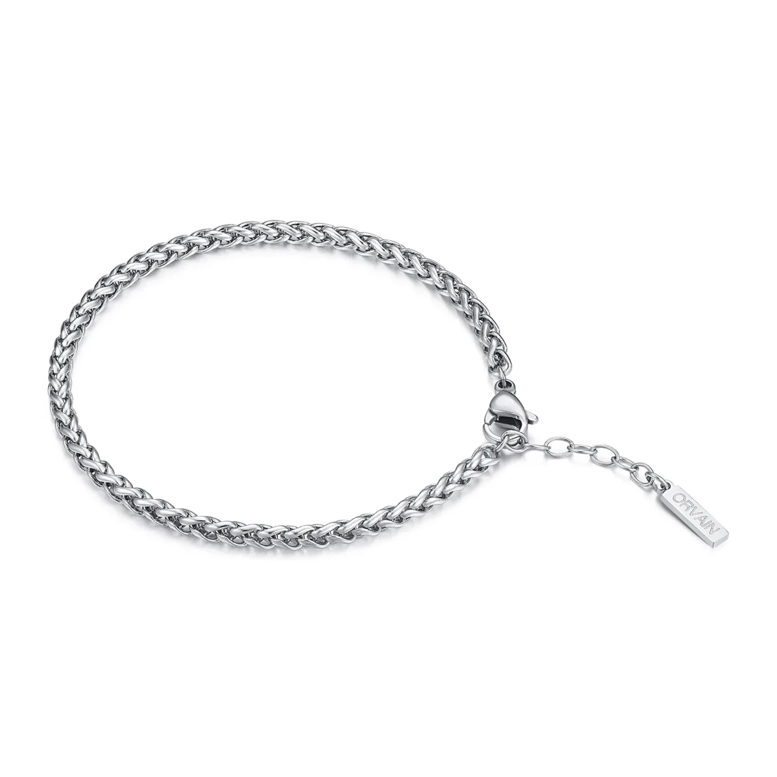 Serpentine – Woven chain, at three-quarter view